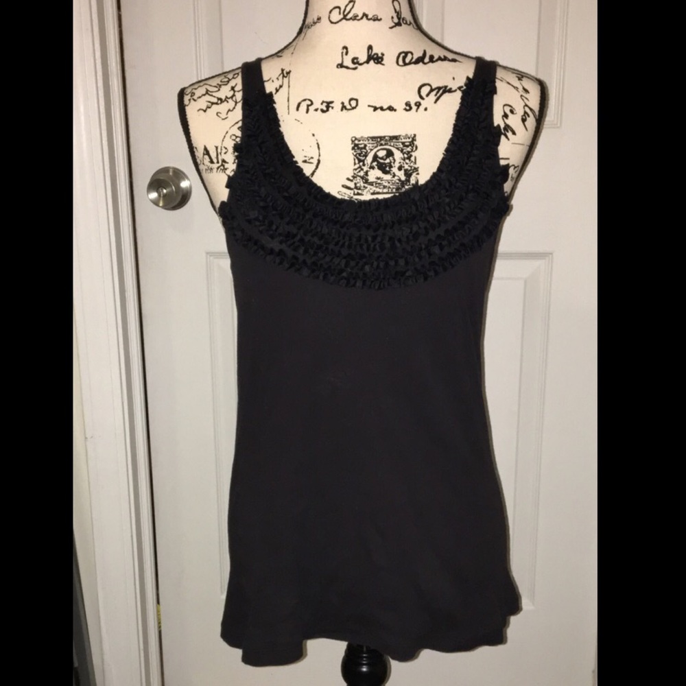 Black Ruffled Tank